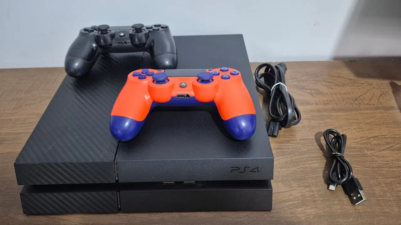 Playstation 4 Slim PS4 500gb 2 controles - Consoles de Vídeo Game
