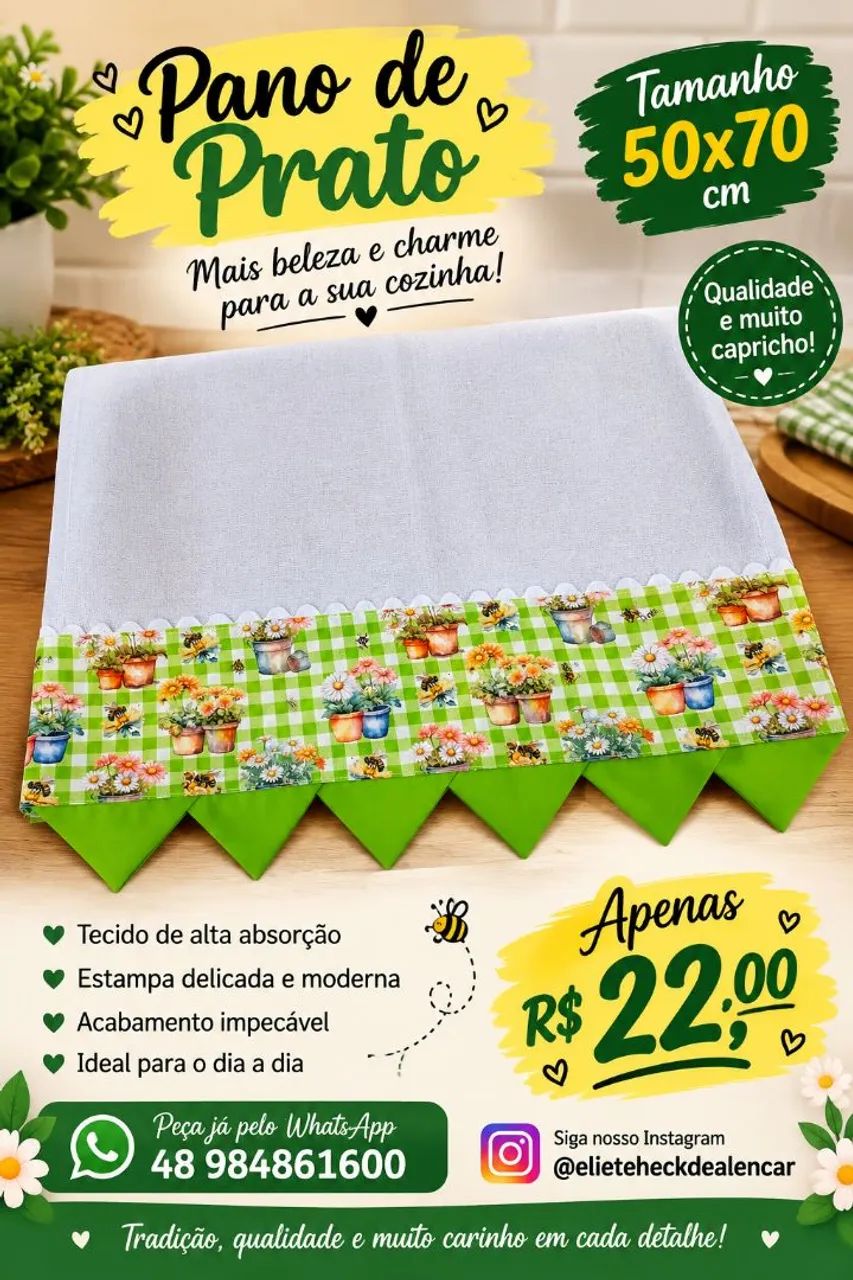 Panos de prato com barrados  - Foto 2