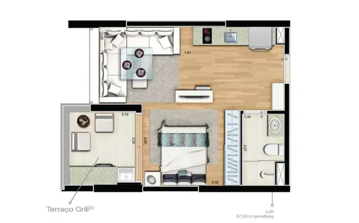 PLANTA 48m²