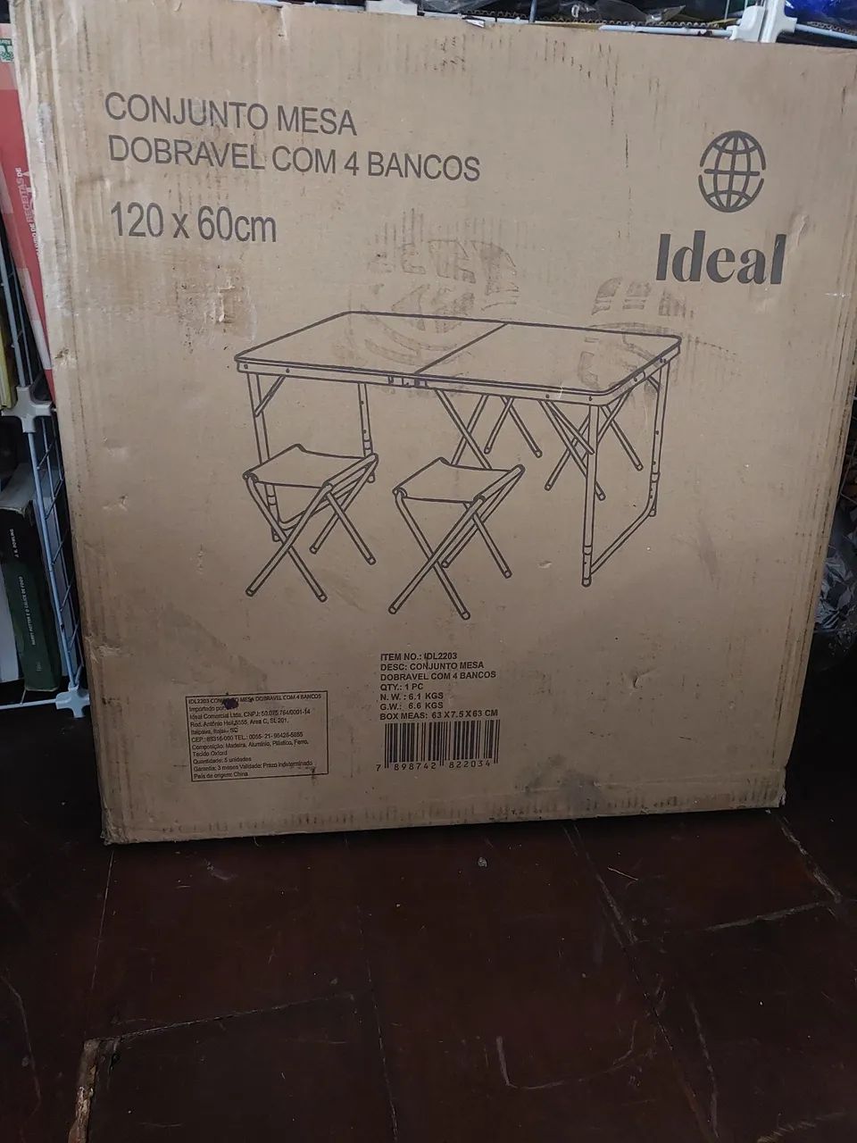 Conjunto mesa dobravel com 4 bancos IDEAL  - Foto 4