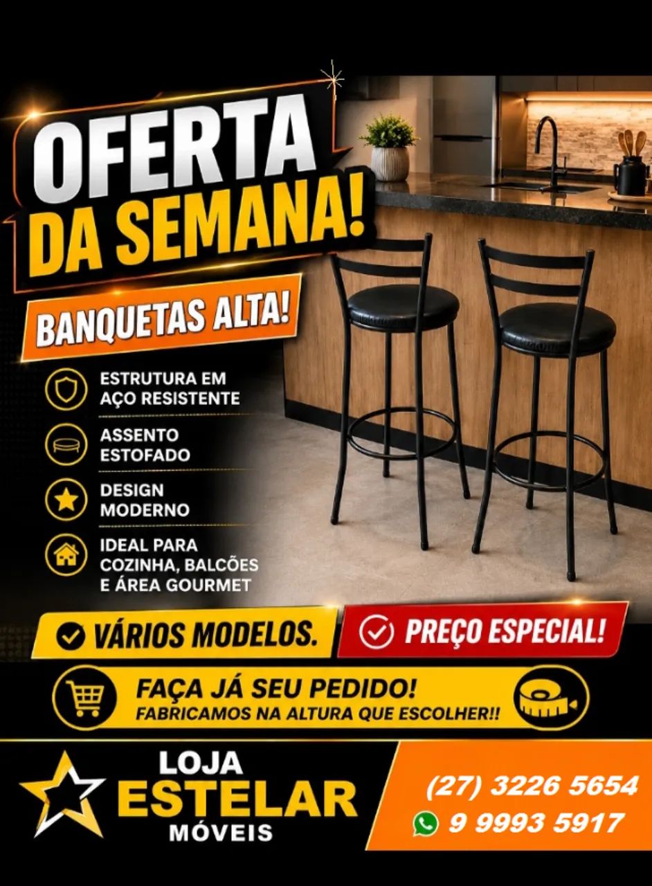 Banquetas em aço reforçado