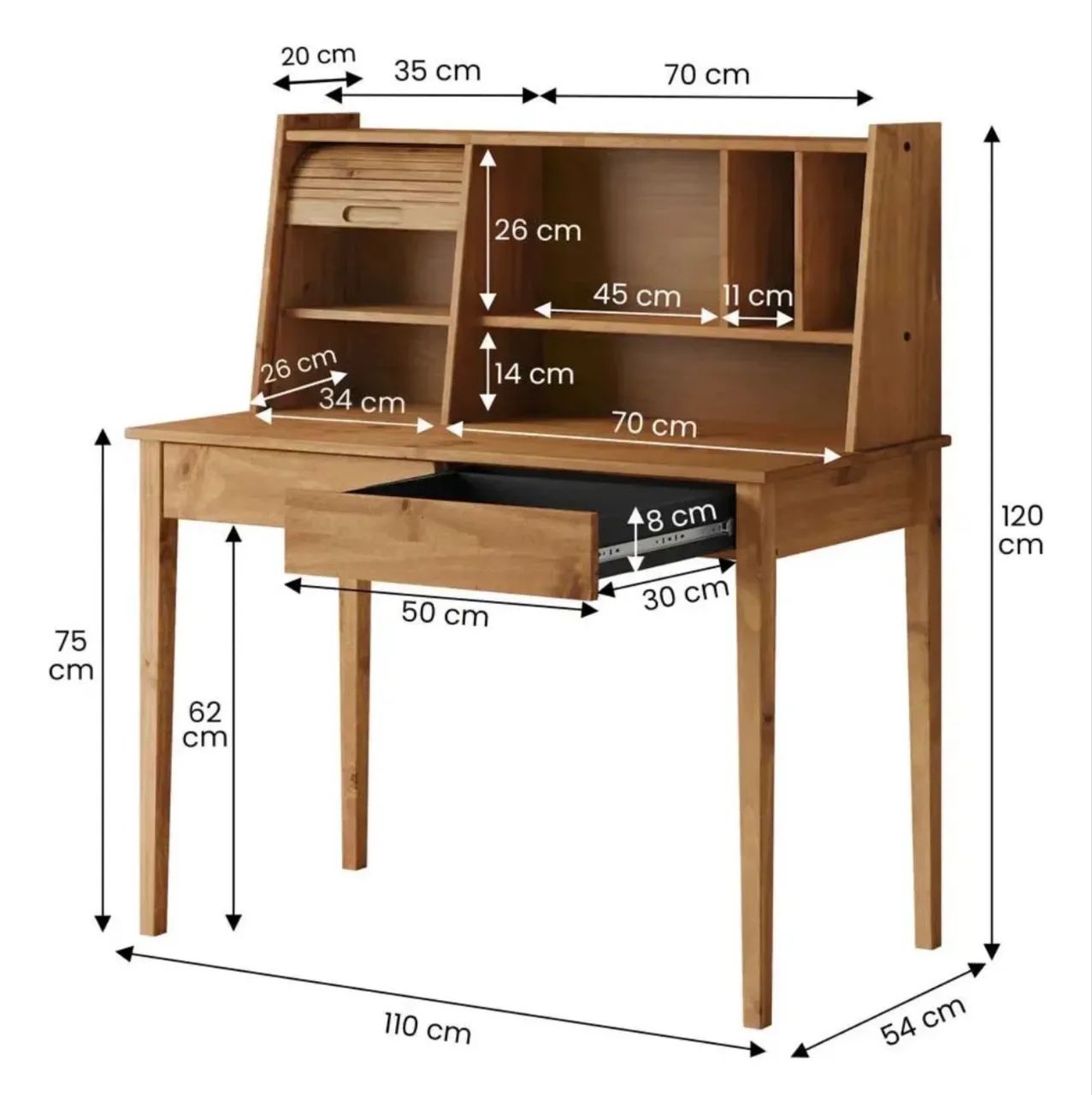 Mesa escritório em madeira  - Foto 4