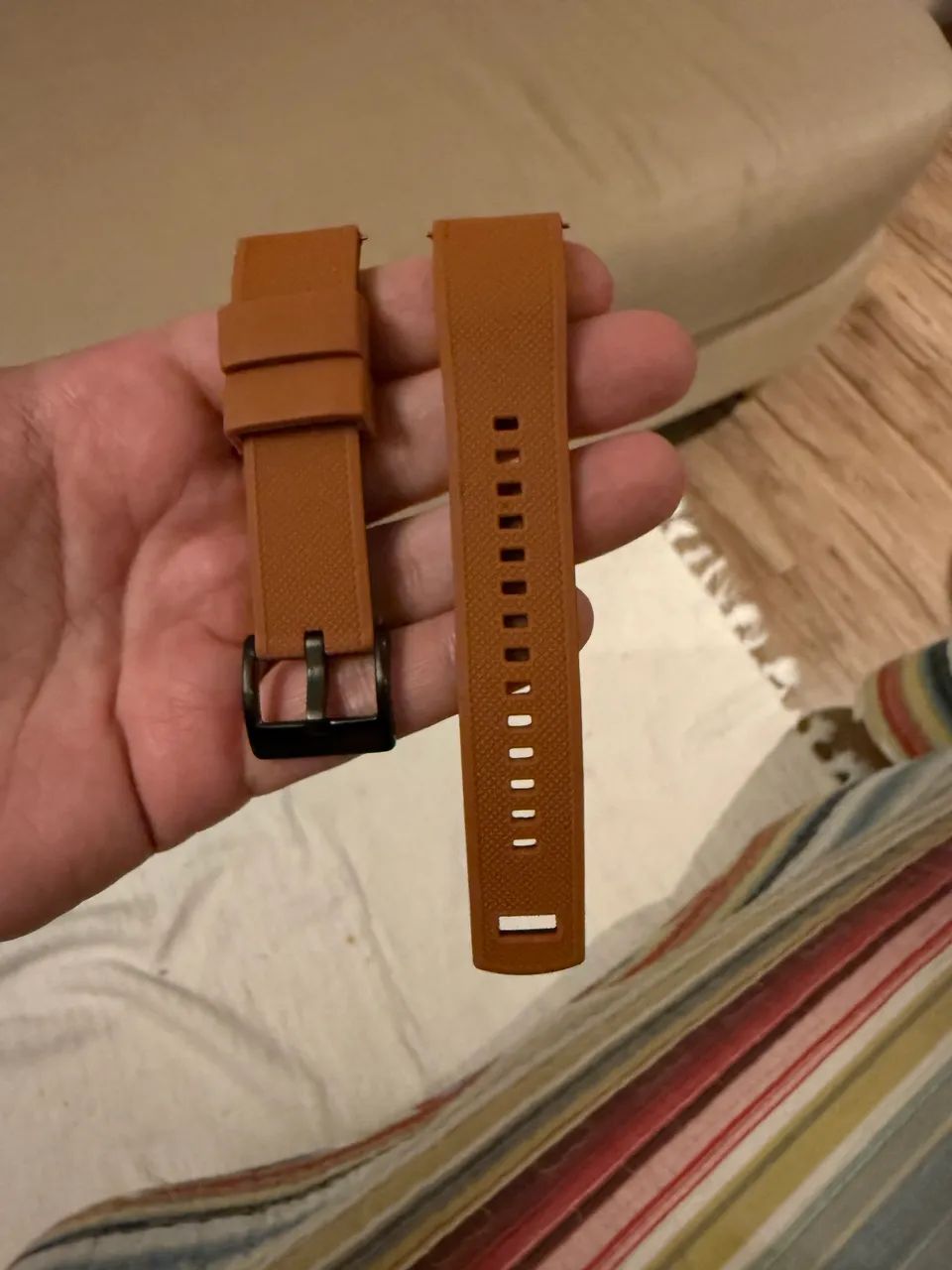 Pulseira para relógio silicone fkm 20mm marrom