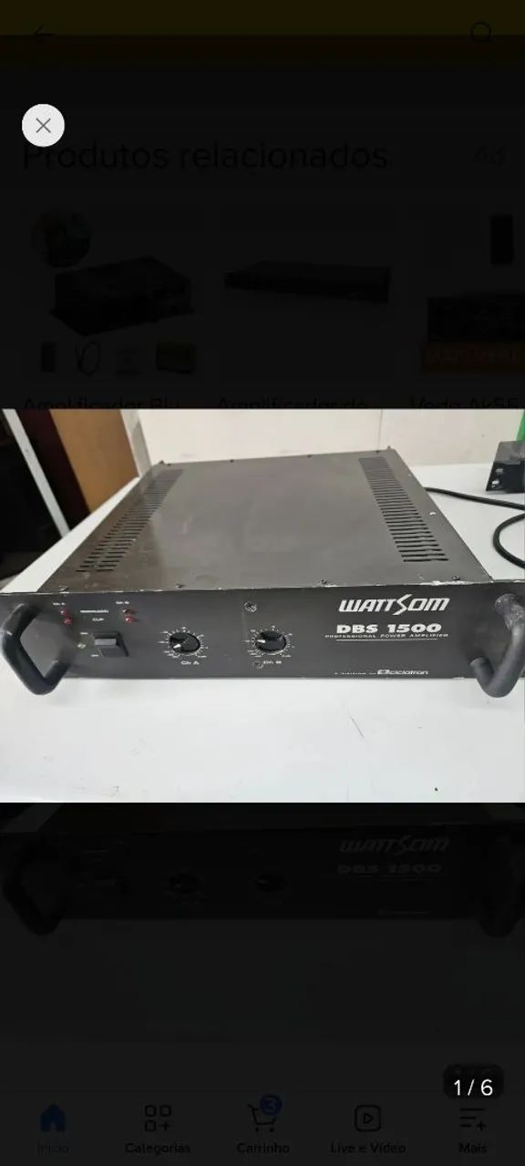 PAR DE CAIXAS CSR 250WTS E UMA POTÊNCIA DBS1500 WATTSON - Foto 3