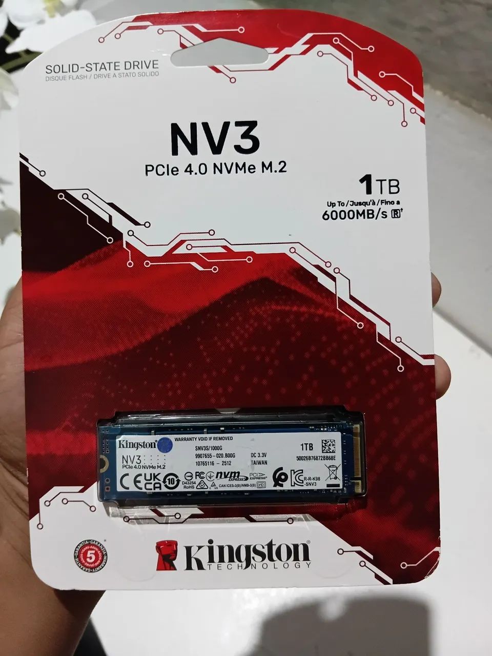 SSD NVMe M.2 1TB NV3 PCIe 4.0 Kingston Original Lacrado - Foto 3