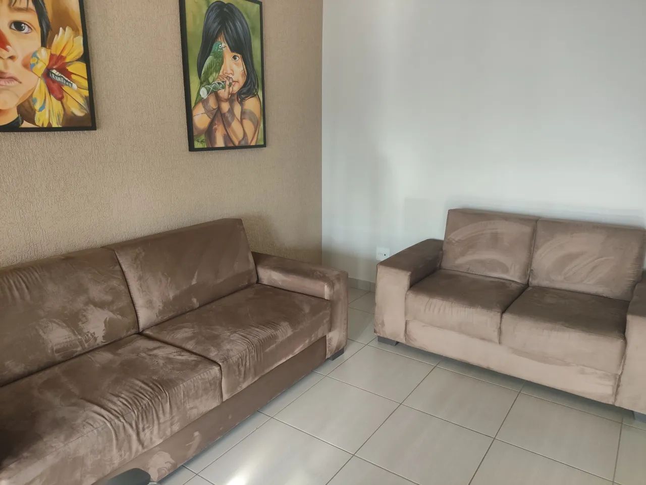 Sofá Suede de 6 lugares 