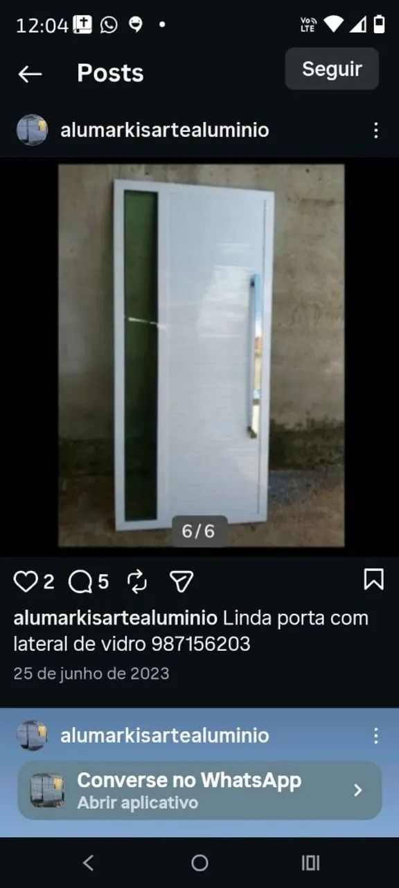 Porta de alumínio  - Foto 5