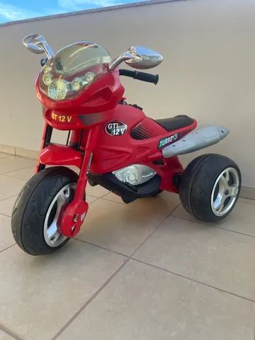 Moto Elétrica Infantil Super Moto GT2 Turbo Vermelha 12V - B