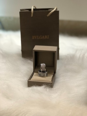 Aneis bvlgari alianças de luxo com caixa preta brinde - Foto 4