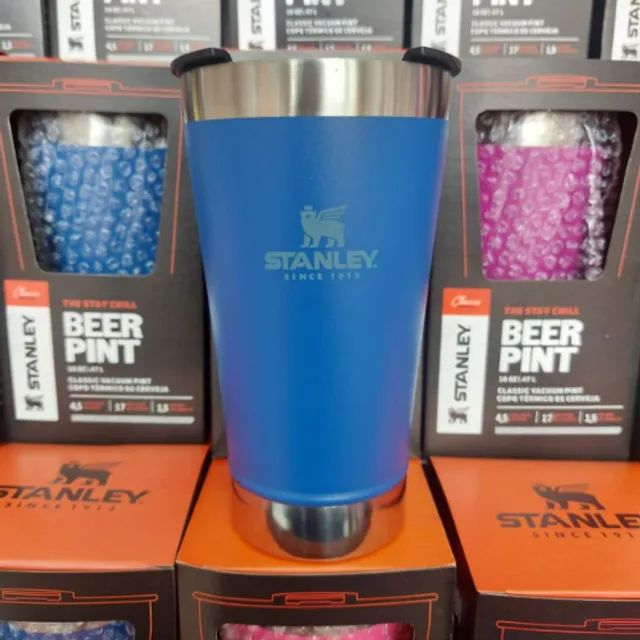 Copo Térmico De Cerveja 473ml Aço Inox Copo Térmico Stanley Azul Abyss