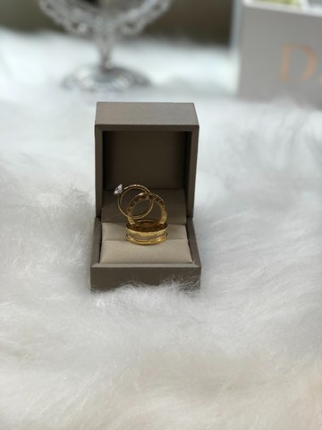 Aneis bvlgari alianças de luxo com caixa preta brinde