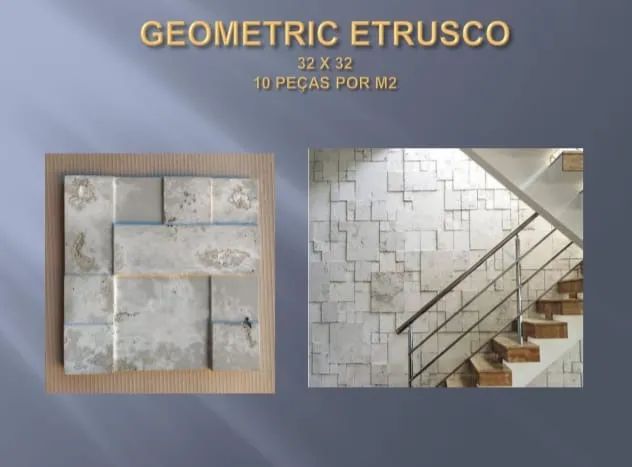 Revestimento cimenticio geometric etrusco 3D - Foto 2