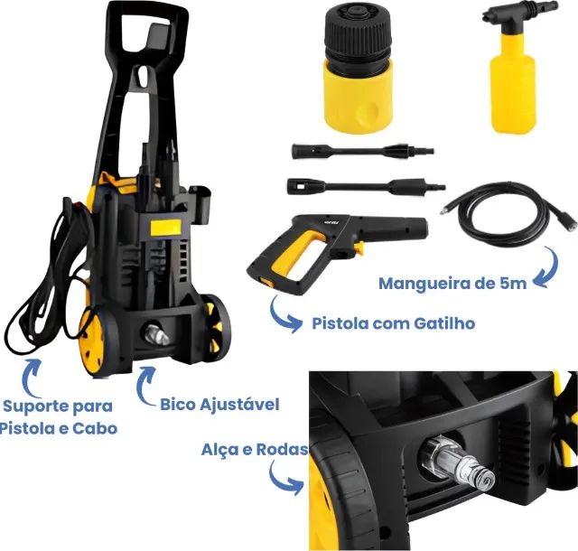 Lavadora Alta Pressão da Vonder com Rodas Lav1600 1400W 1.600 lbf/pol² Lacrada + Garantia - Foto 3