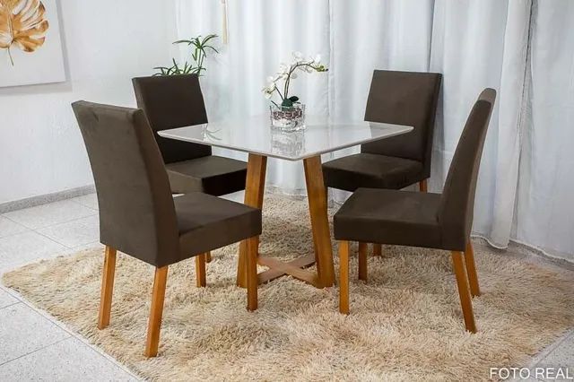 Mesa Jantar Vitra Mel  com 4 cadeiras rf77m