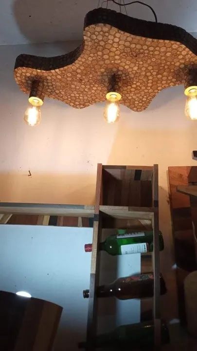 Lustre feito com cipó rústico com 3 lâmpadas - Foto 3