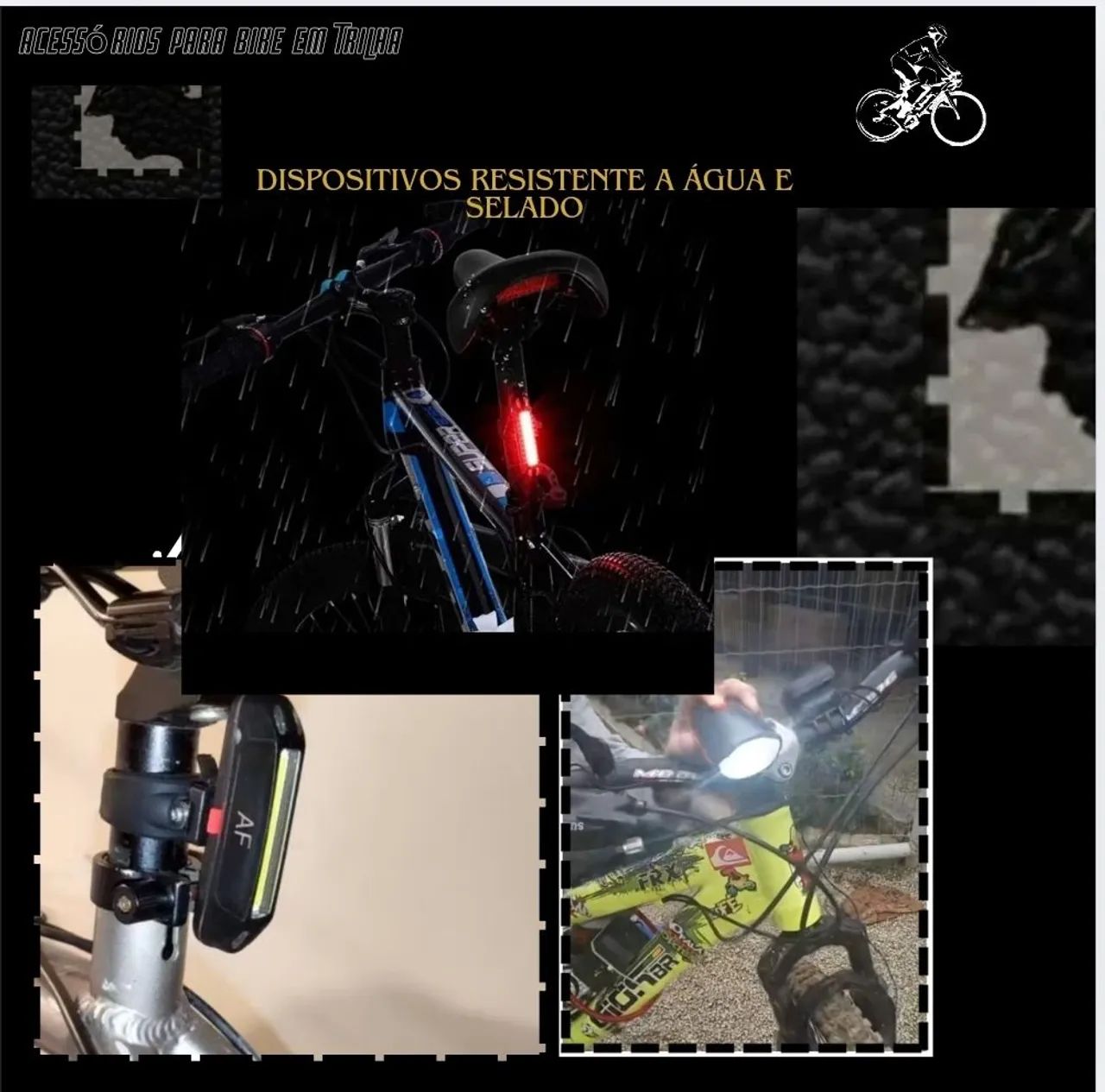 Kit de Segurança para Ciclistas -Farol, Lanterna Traseira e Busina eletrônica  - Foto 3