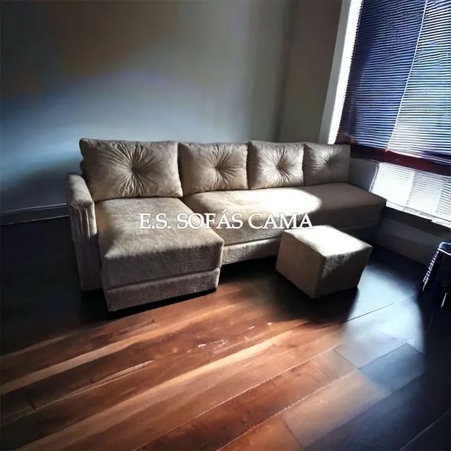 SOFÁ COM CHAISE, abre 3 CAMAS, NOVOS de fábrica , LINDO! - Foto 2