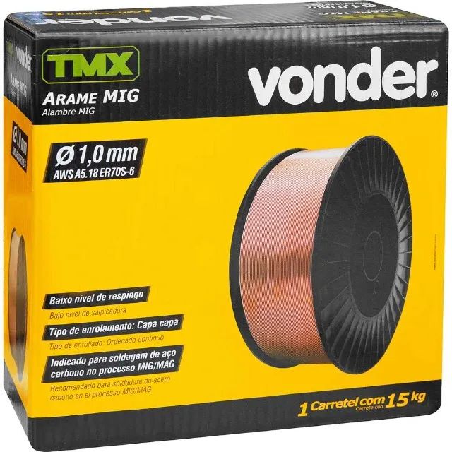 Arame MIG 0,8 mm,5kg Carretel Plástico Vonder