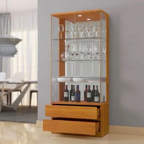 Cristaleira 2 Gavetas Design Moderno com LED r43 - Foto 2