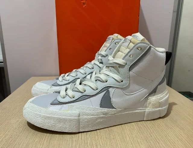 Nike Blazer Mid White Grey x Sacai - Foto 2