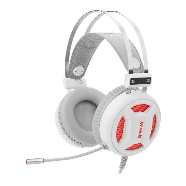 Headset Gamer Redragon Minos H210W, Usb, 7.1, Led, Branco com Cinza