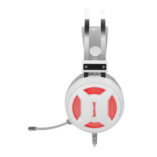 Headset Gamer Redragon Minos H210W, Usb, 7.1, Led, Branco com Cinza - Foto 2
