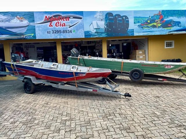Canoa barco motor popa carreta aluguel locação