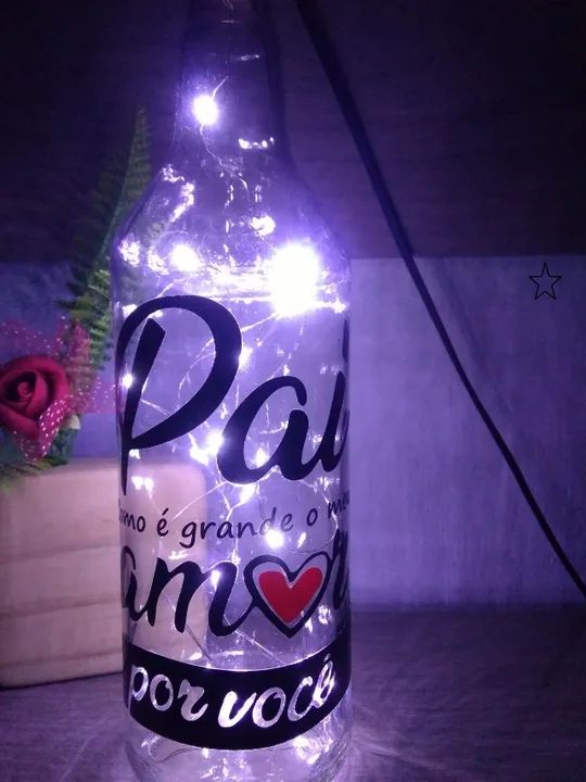 Presente em Todas as Ocasiões - Garrafa Luminária com LED