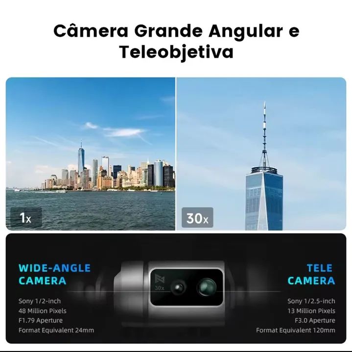 Drone x8 TELE SUPER ZOOM 30X.. 10km 35min de voo câmera 4k. até 12x nos cartões. - Foto 5