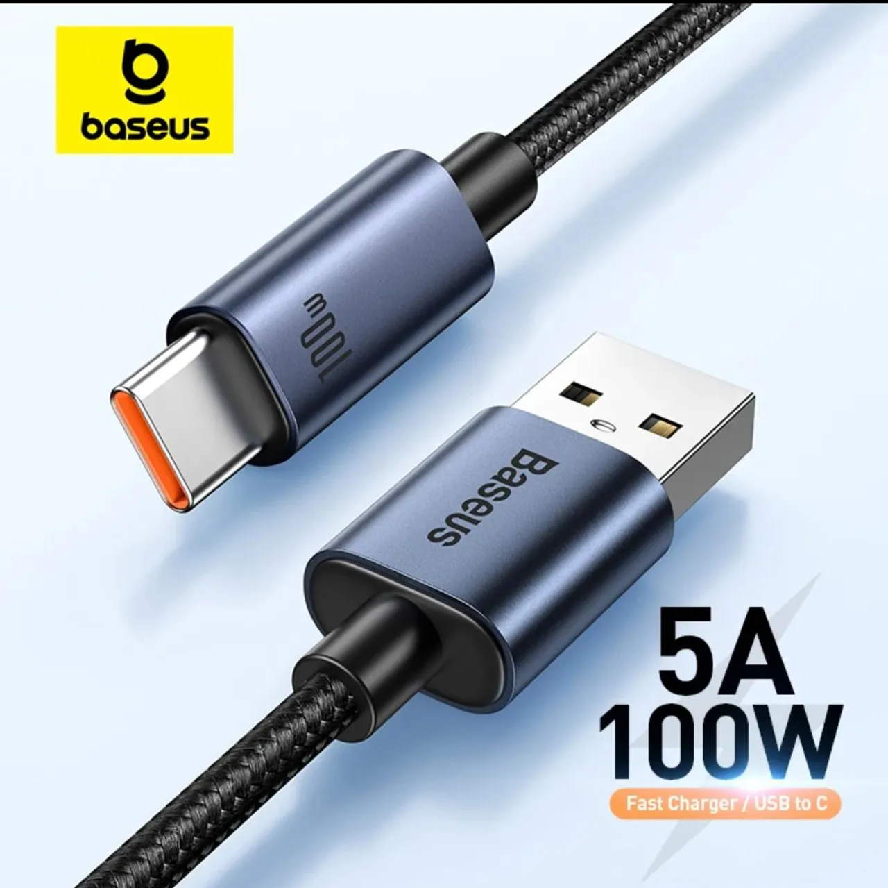 Cabo USB-C para USB-A Baseus 100W 5A - Carregamento Rápido
