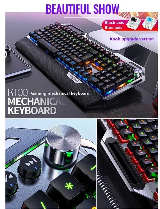 Teclado Mecânico Gamer RGB