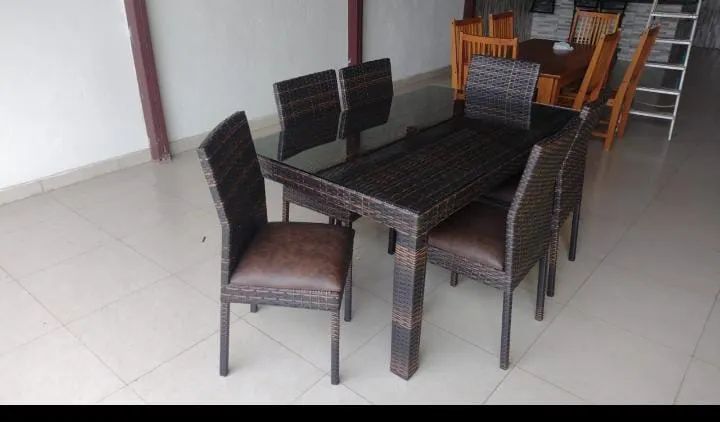 Conjunto de Mesa e Cadeiras de Wicker para Jardim - Foto 2