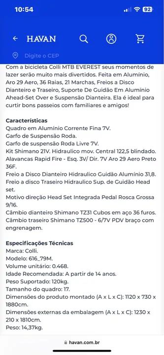 Bicicleta Aro 29 Everest Aero 21M Colli - Foto 5