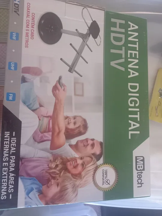 Antena Digital HDTV MB Tech - Ideal para áreas internas e externas