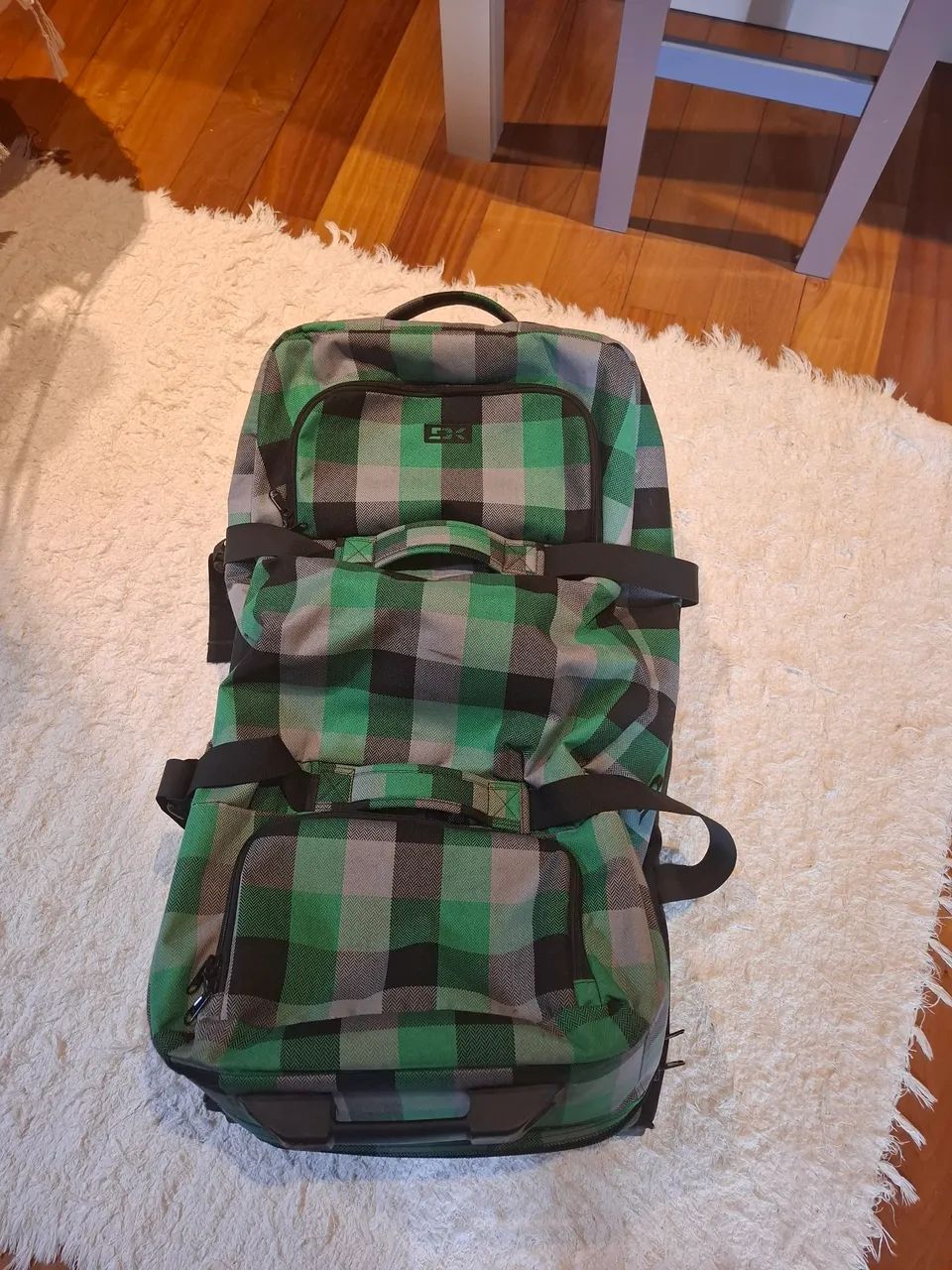 Mala de Viagem em Patchwork Verde e Preto