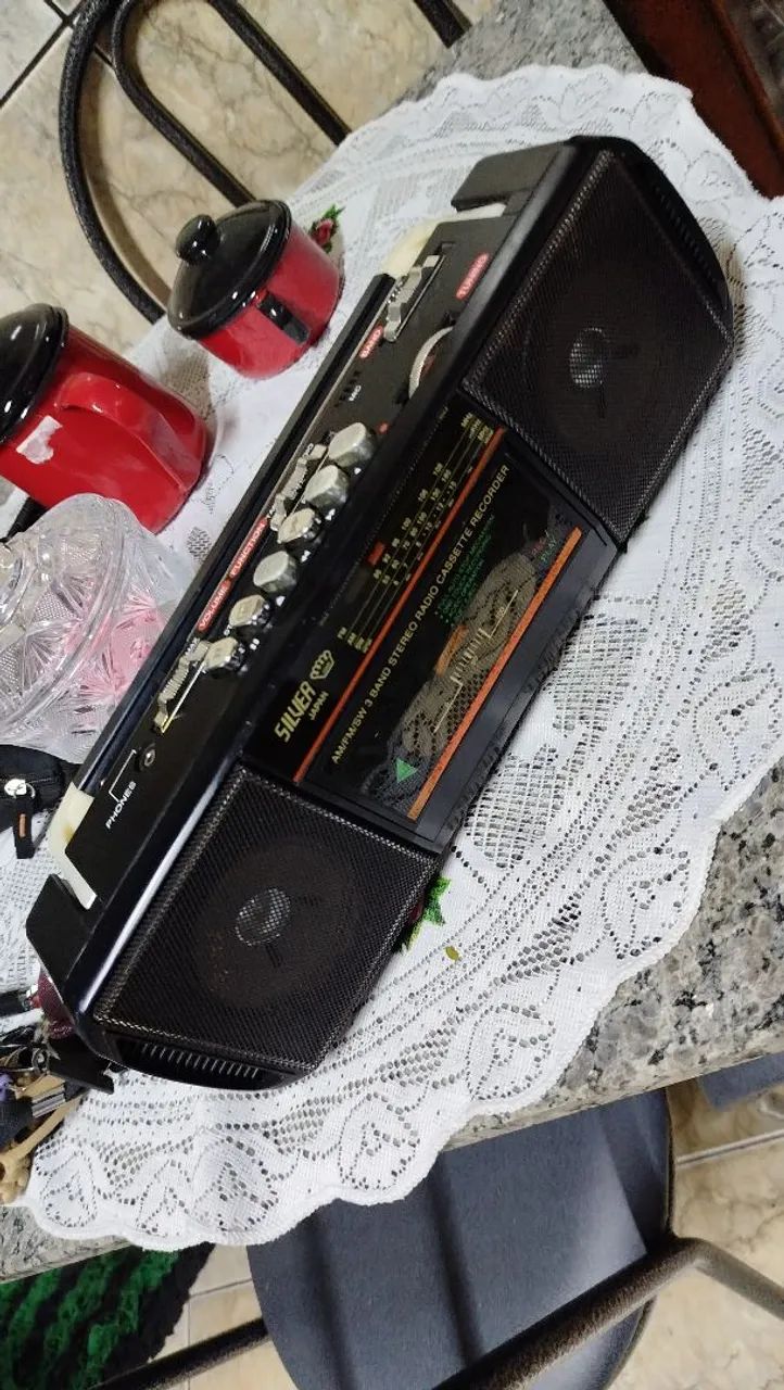 Rádio Gravador Cassete Silver
