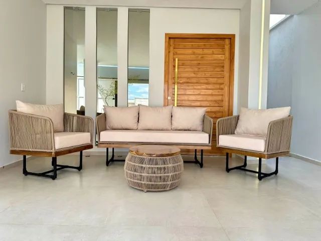 Conjunto de sofá em alumínio e cordão Náutico!!!