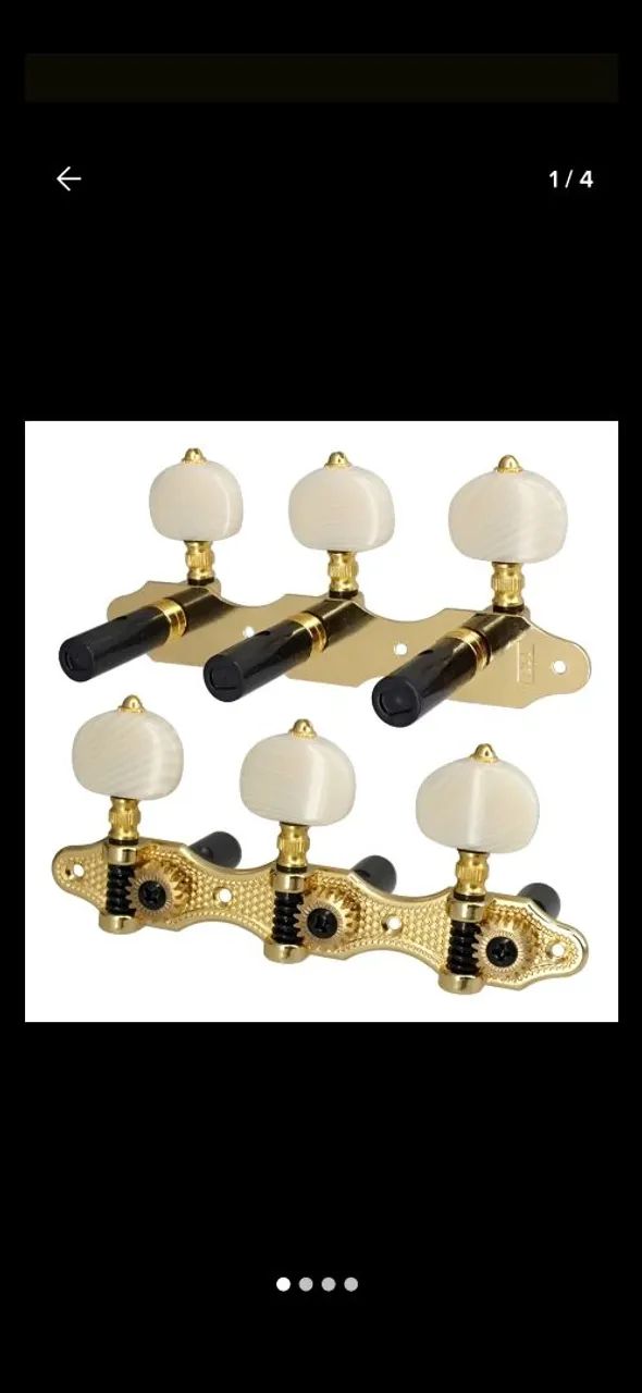 Tarraxas douradas de luxo violão nylon 18 dentes.