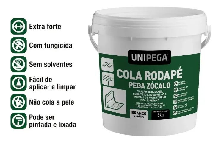 Cola para rodapé 5Kg unipega - Foto 2