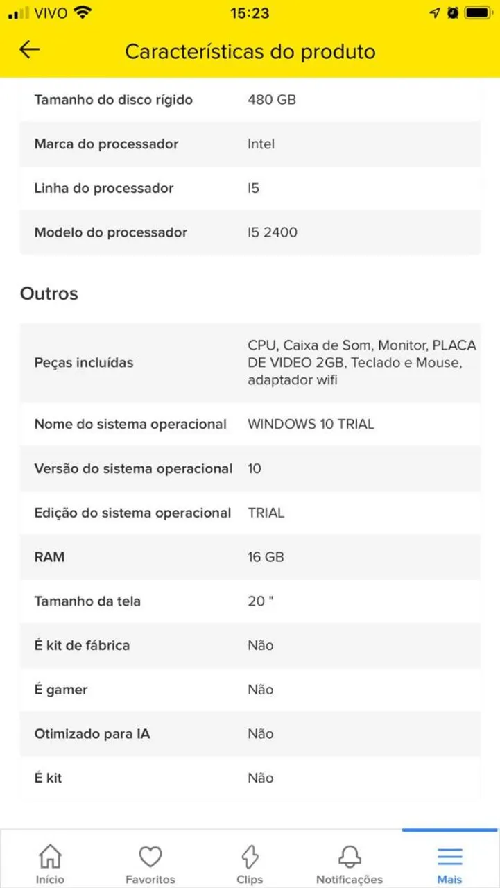 Computador Completo - Intel i5, 16GB RAM, 480GB SSD