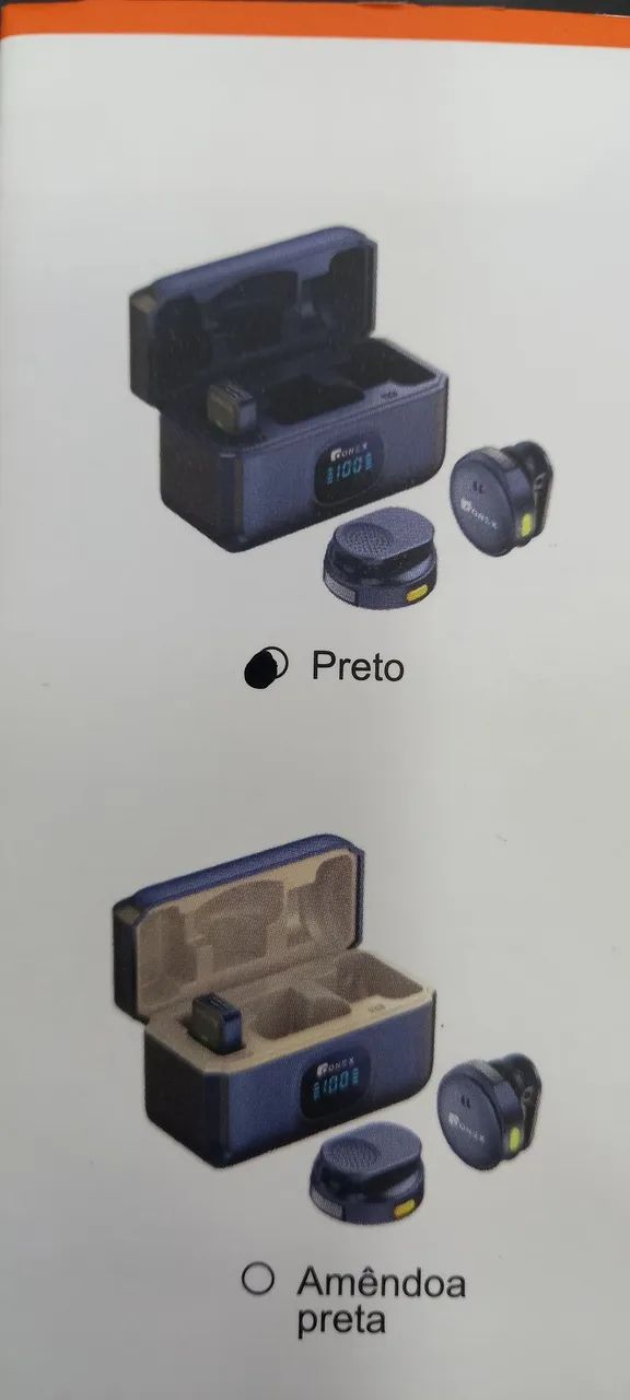 Microfone de lapela duplo sem fio com estojo para carregar. Pequeno e discreto.  - Foto 6