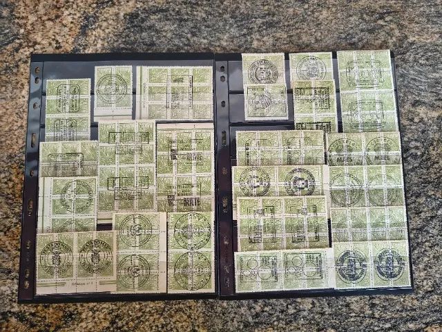 Rara coleção de selos carimbados sem repetição.