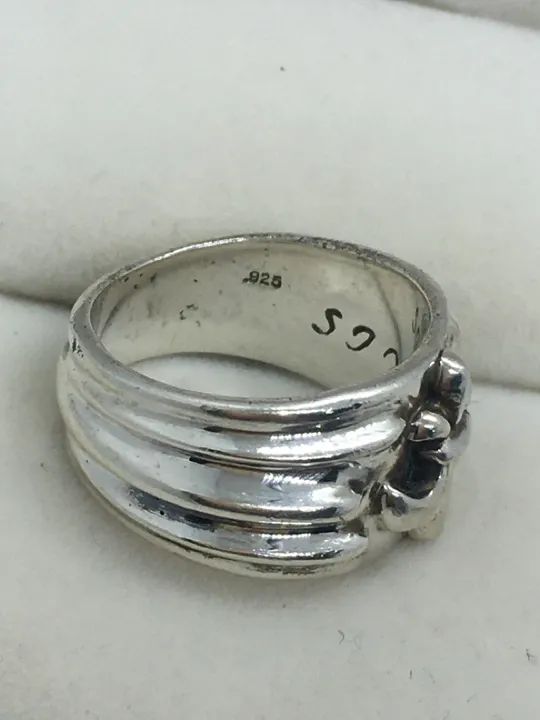 Anel masculino de prata 925 com flor de lis - Foto 2