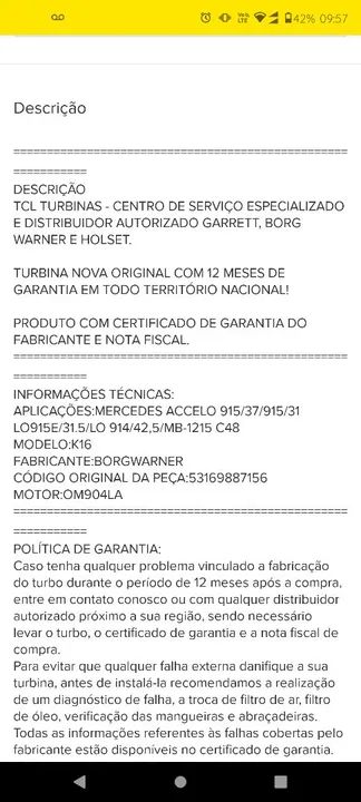 Turbina BorgWarner Original para Caminhão - Foto 5
