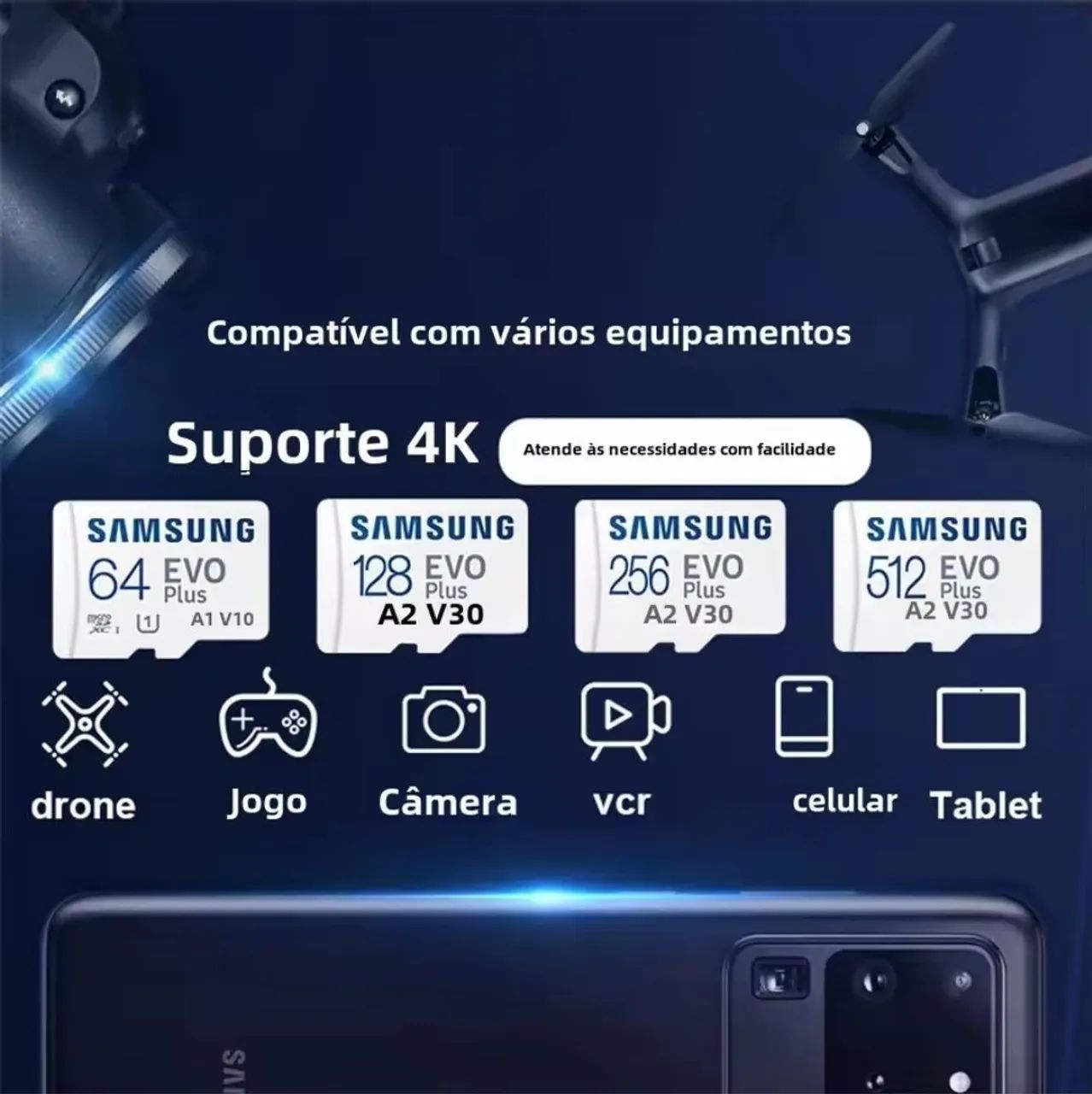 Cartão de memória Samsung 256gb 160mb/s - Foto 5