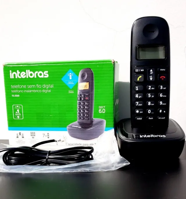 Telefone Sem Fio Digital Intelbras Ts 2510 Preto Com Display