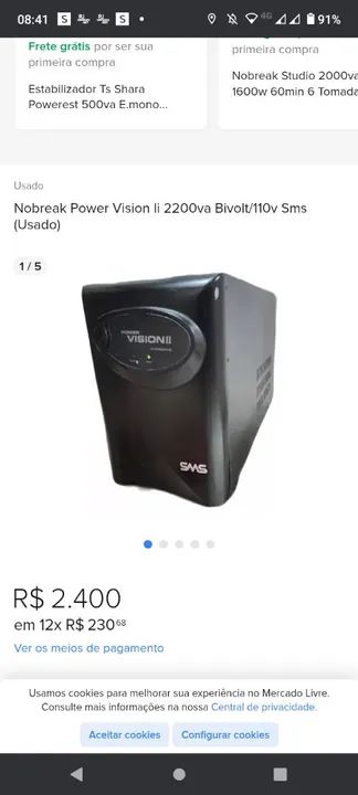 Nobreak Power Vision li 2200va Bivolt/110v Sms