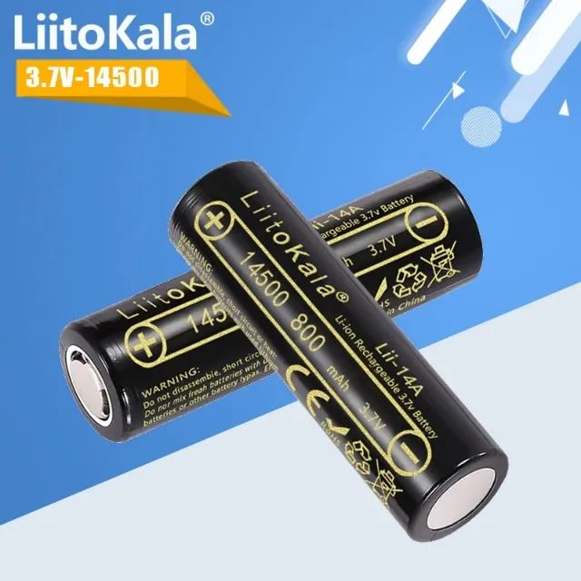 Liitokala 14500 bateria de íon-lítio 3.7v 800mah Célula Recarregável 1000x - Foto 2
