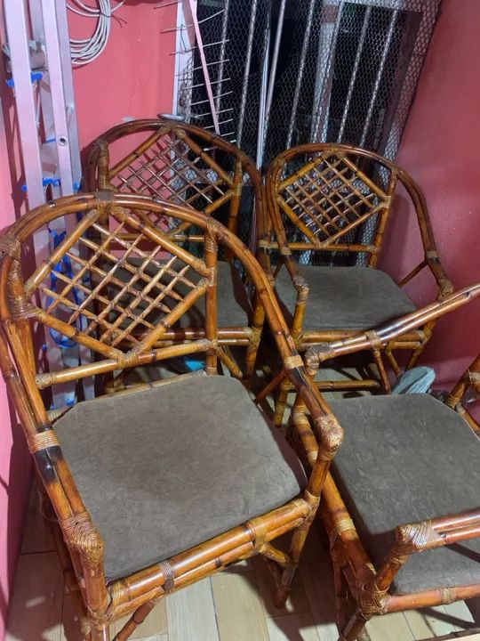 Conjunto de Poltronas de Bambu - 4 Lugares