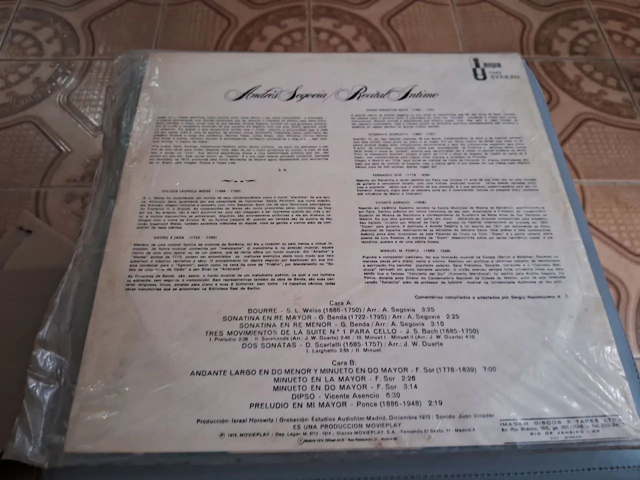 Lp disco de vinil Andres Segovia Recital intimo - Foto 3